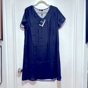 C.O.Z.Y shift dress with modernist pattern. Size large. New with Tags